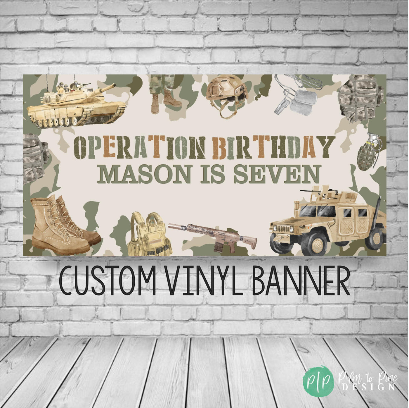 Military Themed Birthday Banner