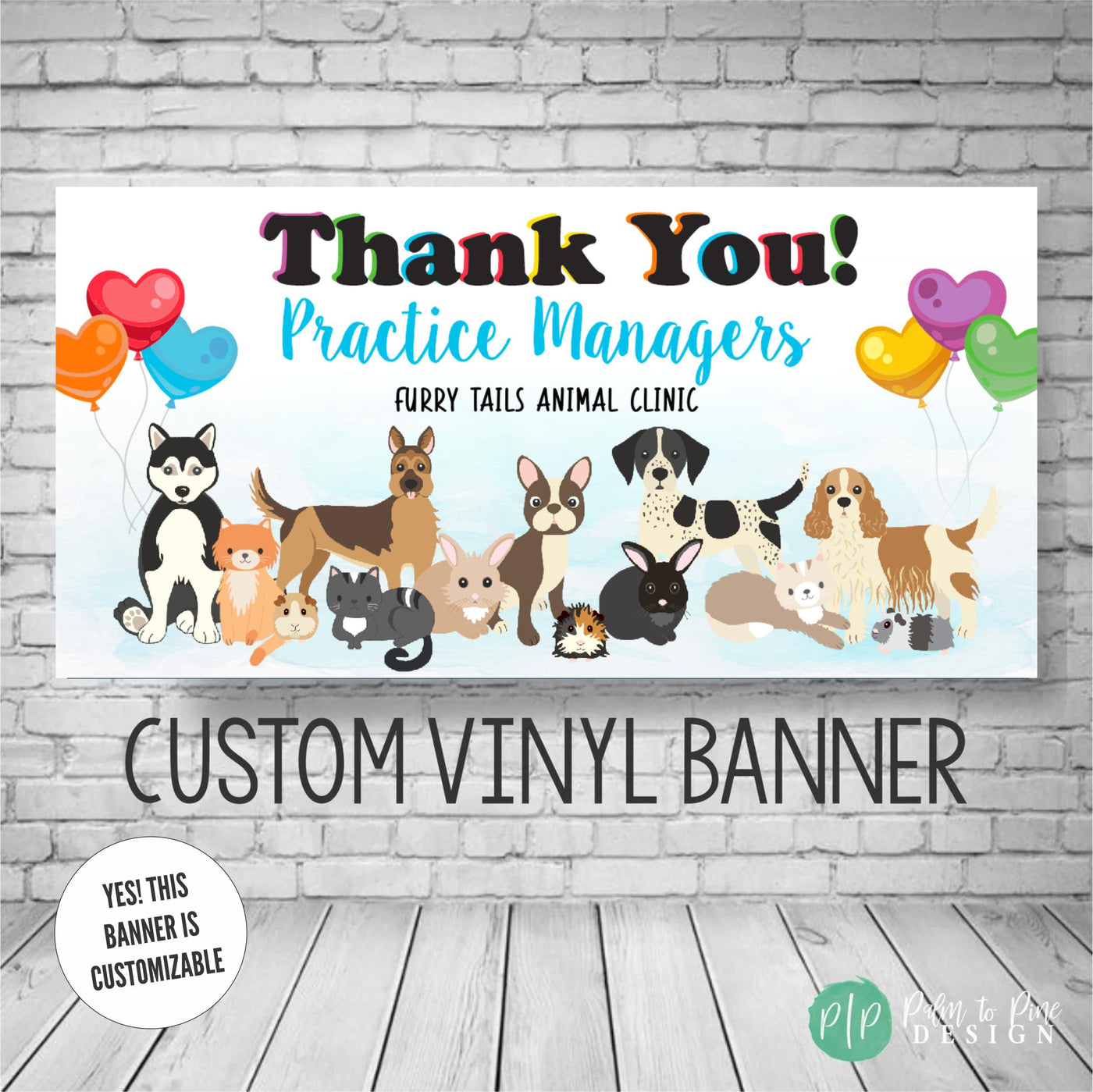 veterinary practice managers appreciation week banner with animals