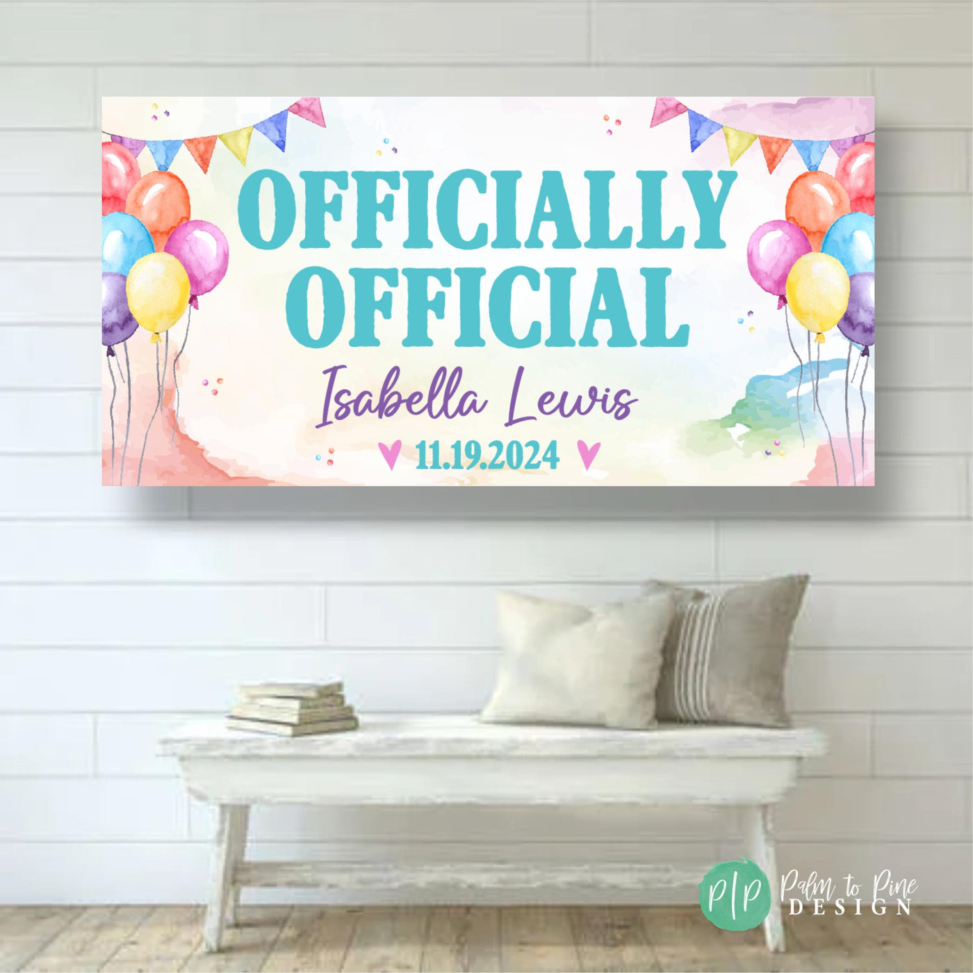 Officially Adopted Banner, Custom Adoption Party Decor, Rainbow Adoption Day Celebration Banner, Officially Official Gotcha Day Party Sign