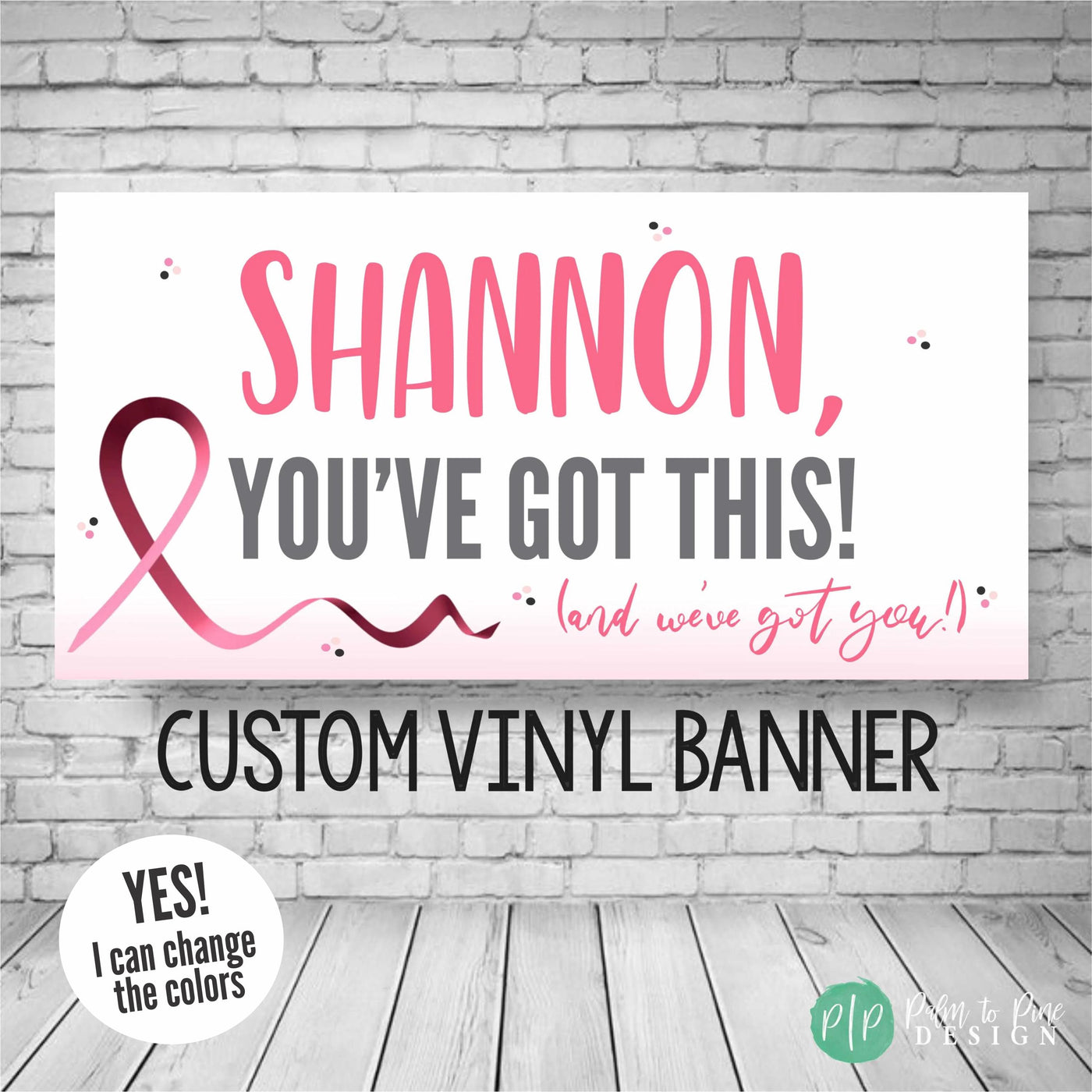 breast cancer warrior support banner for chemo care package or party