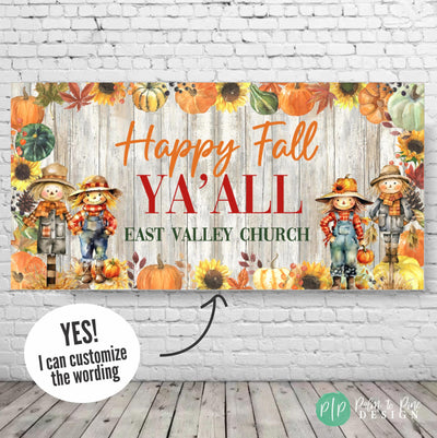 Happy Fall Ya&#39; All personalized banner for autumn festivals