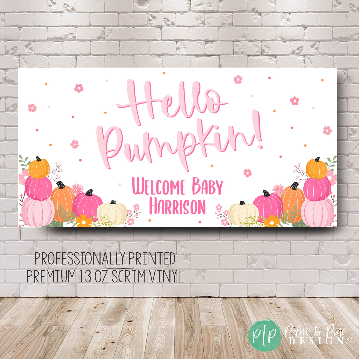 Pink Pumpkin Baby Shower Banner, Pink Pumpkin baby shower decor, Girl pumpkin baby shower, Little pumpkin baby shower sign, Welcome baby