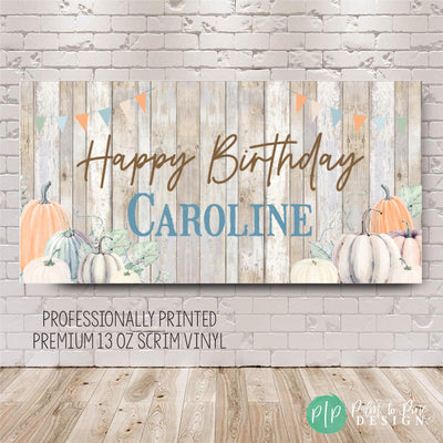 Pumpkin Birthday Banner, Pumpkin Party Decorations, Custom Fall Birthday Backdrop, Fall Birthday Banner, Our Little Pumpkin Decor, Autumn