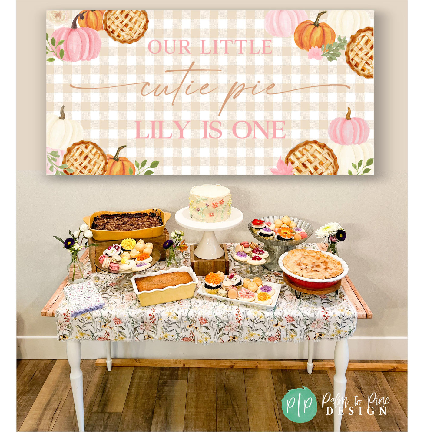 Pink Cutie Pie Birthday Banner