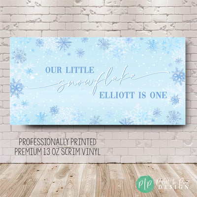 Our Little Snowflake Birthday Banner, Boys Snowflake Birthday Banner, Winter Onederland Birthday Decor, Winter Wonderland Decorations, Snow