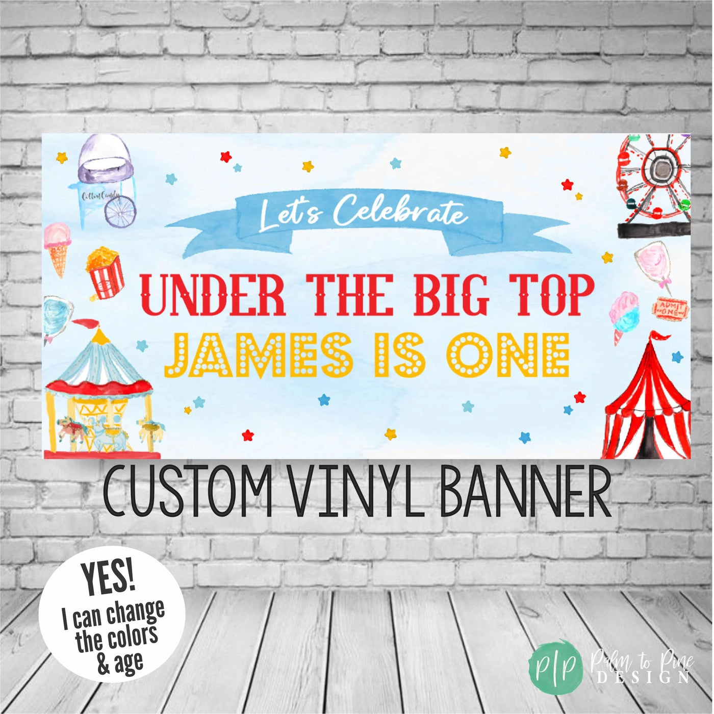 under the big top banner with circus and carnival clipart