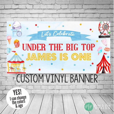 under the big top banner with circus and carnival clipart