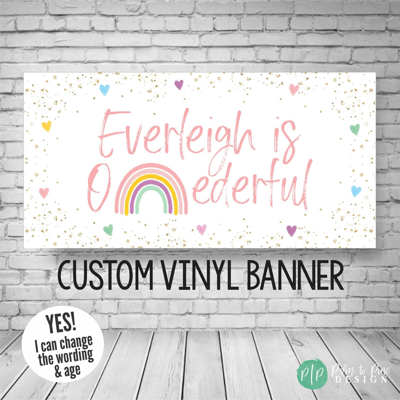 Onederful Rainbow birthday banner for girls