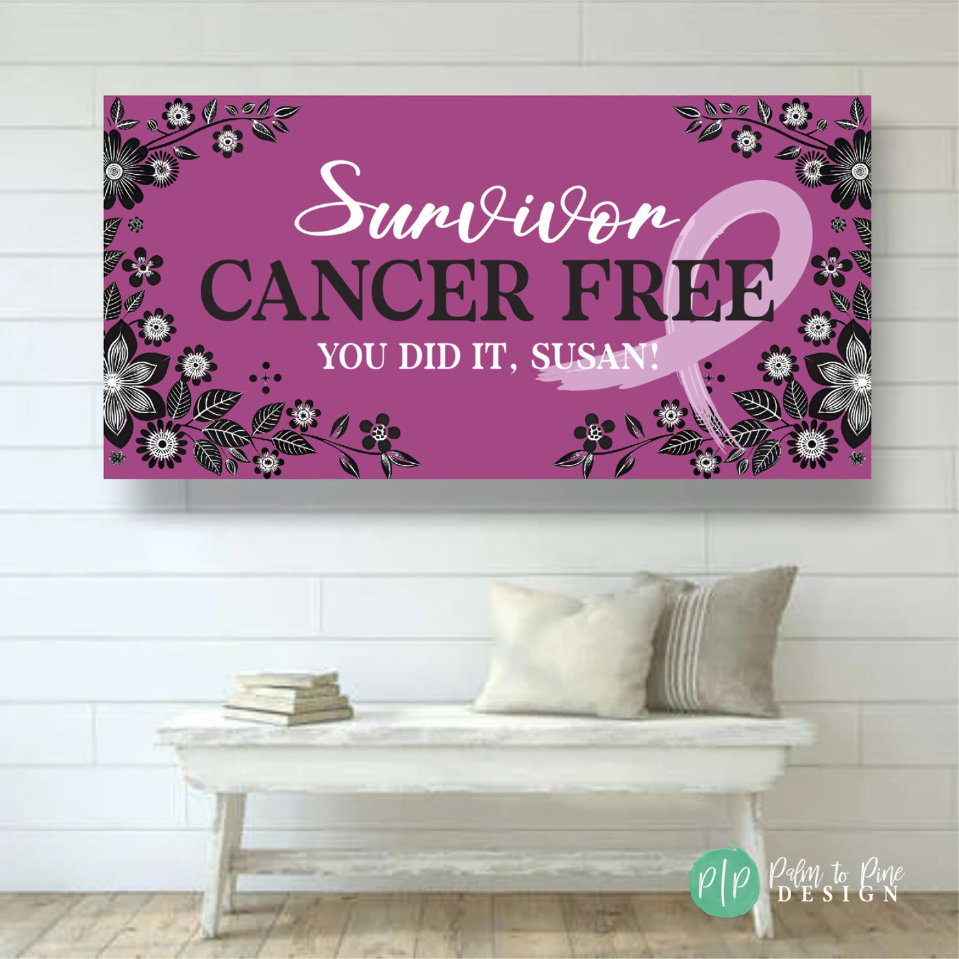 Breast Cancer Survivor Banner, I Beat Cancer Sign, Cancer Free Party Decor, Breast Cancer Walk Banner, Breast Cancer Awareness Sign, Pink