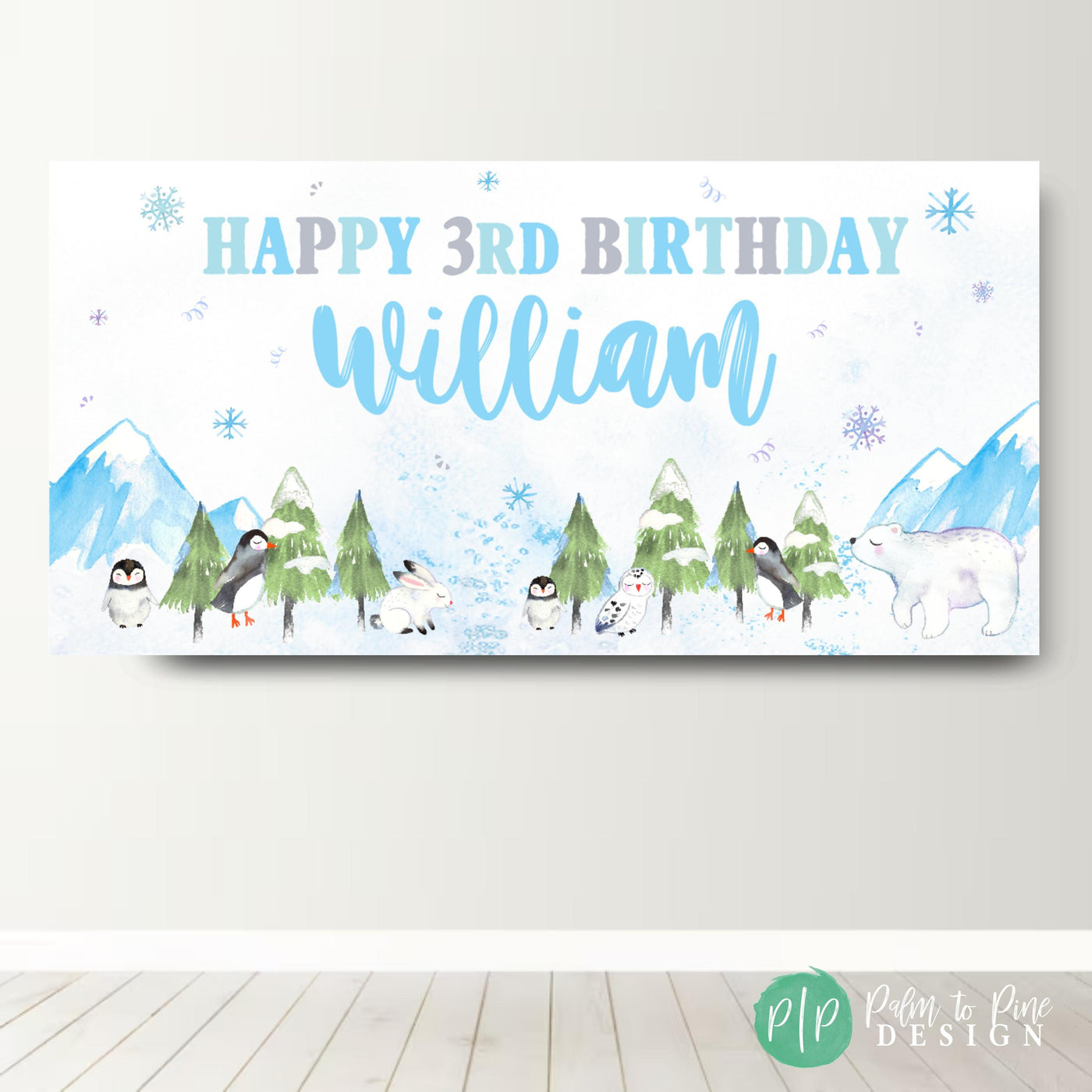 Boys Winter Wonderland Birthday Banner