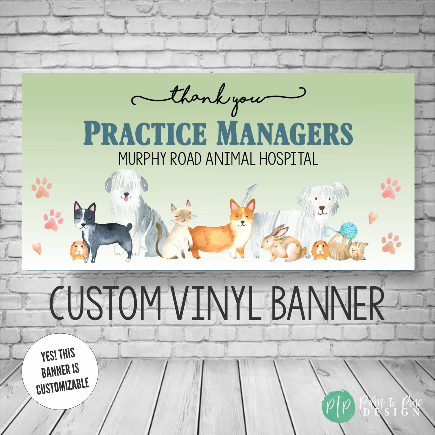 veterinary practice managers appreciation week banner with pets