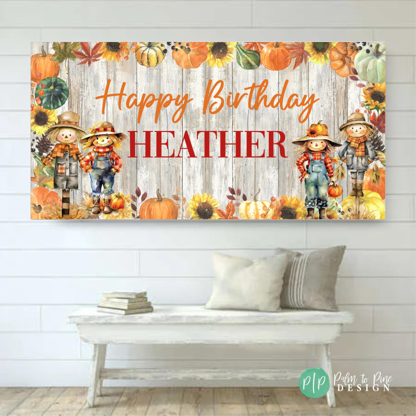 Fall Birthday Banner, Scarecrow Birthday Sign, Fall Birthday Decorations, Thanksgiving Banner, Fall Pumpkin Birthday Banner, Scarecrow party