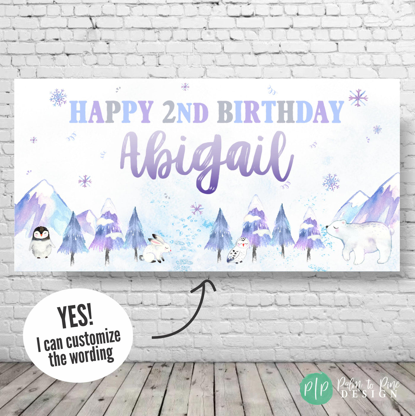 Girls Winter Wonderland Birthday Banner