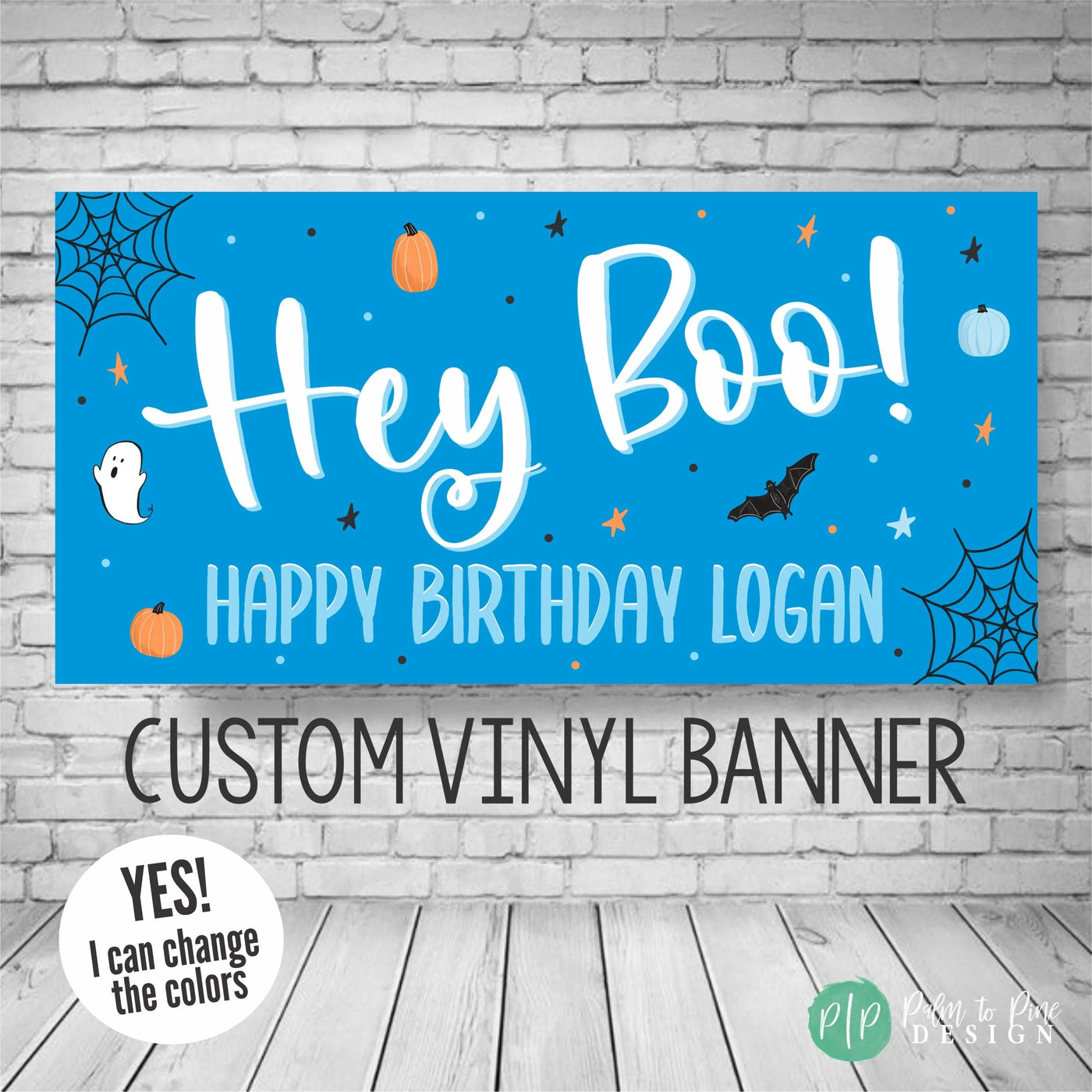 Hey Boo birthday banner for boys