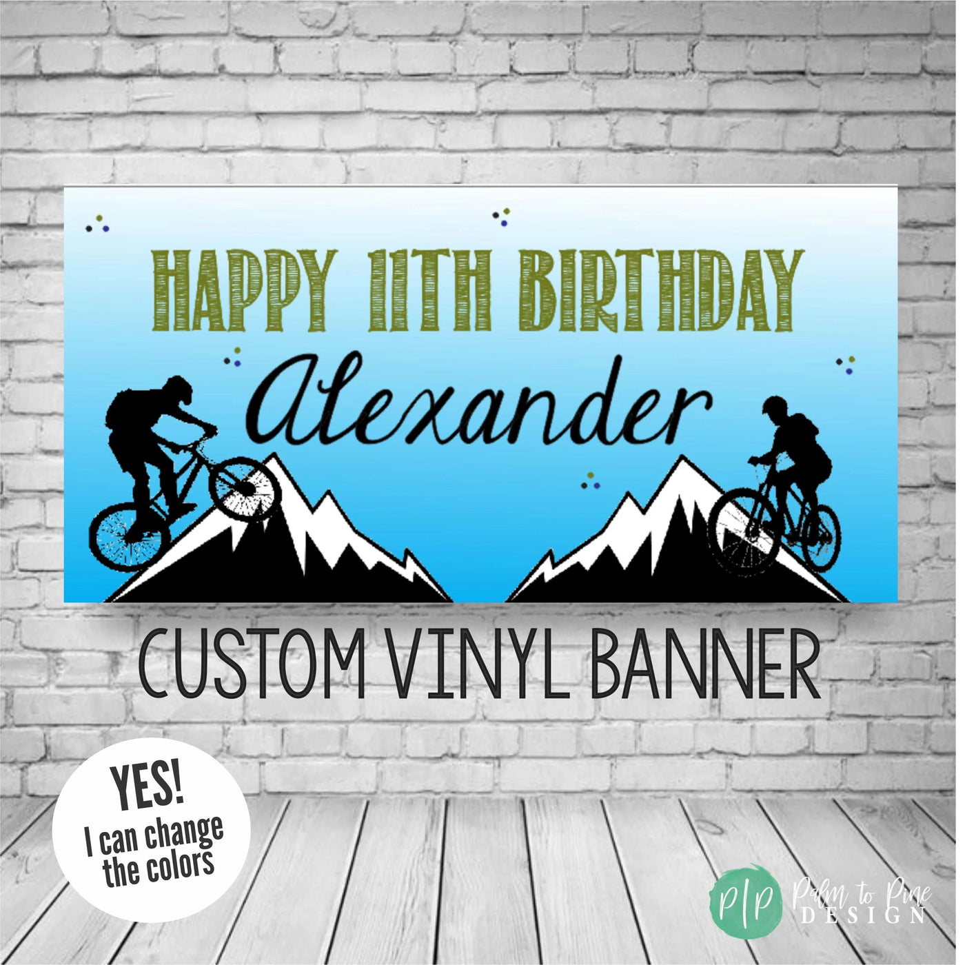 Mountain Bike Birthday Banner