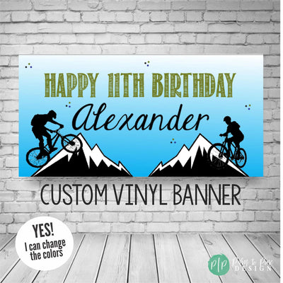 Mountain Bike Birthday Banner