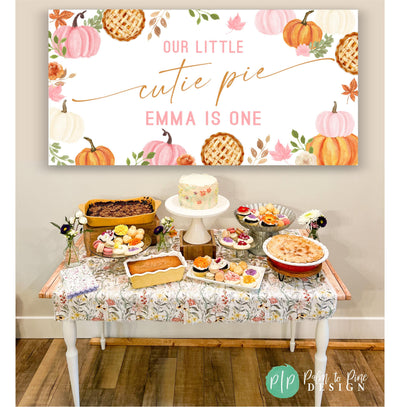 Little Cutie Pie Pumpkin Birthday Banner