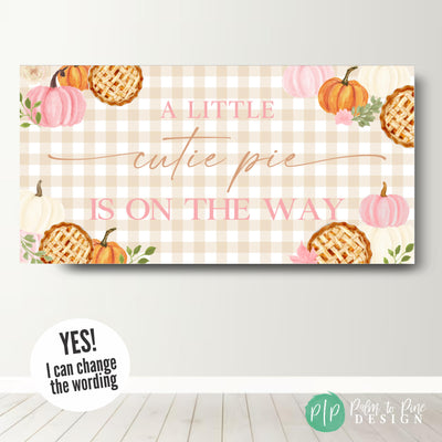 our little cutie pie pumpkin baby shower banner