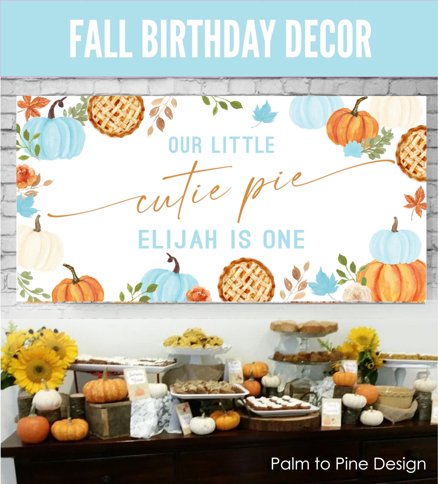 fall birthday decor for cutie pumpkin pie party