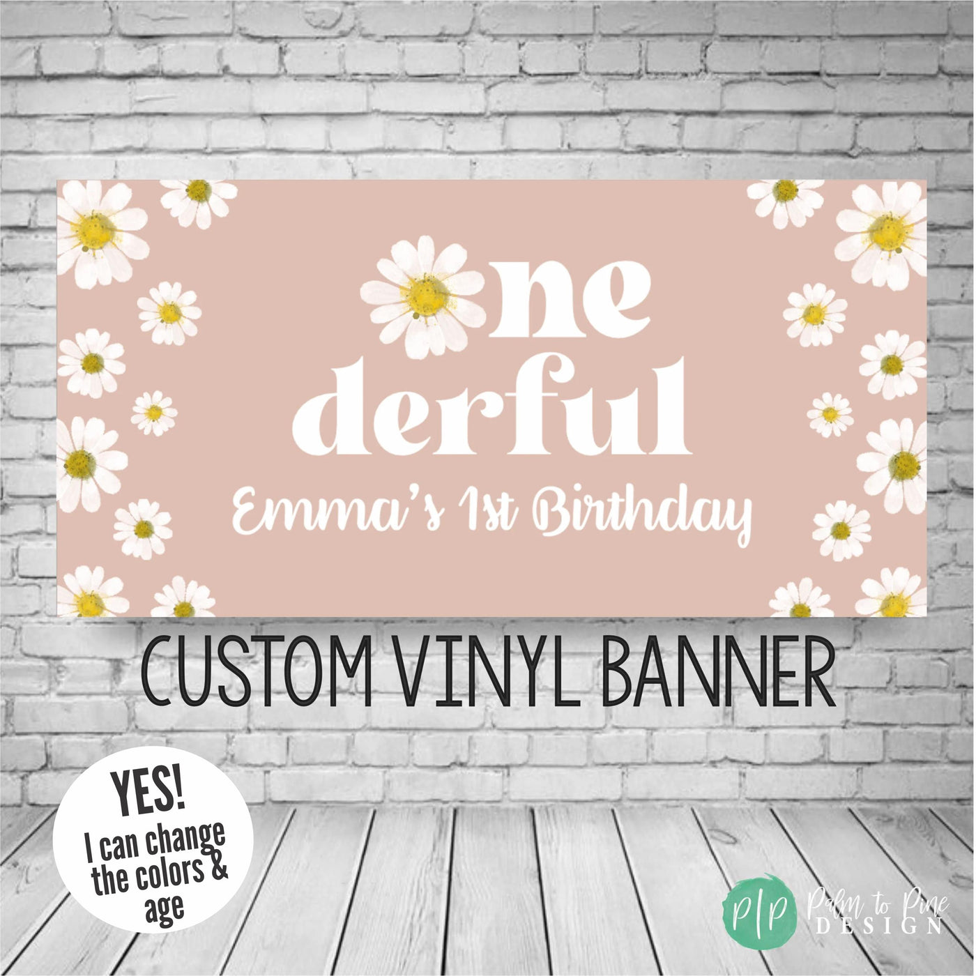 Onederful daisy birthday banner for girls