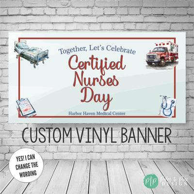 CNA Certified Nurses Day Appreciation banner with medical equipment clipart