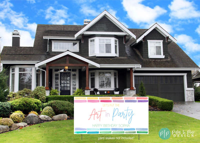 Let&#39;s put the art in party girls art birthday party sign