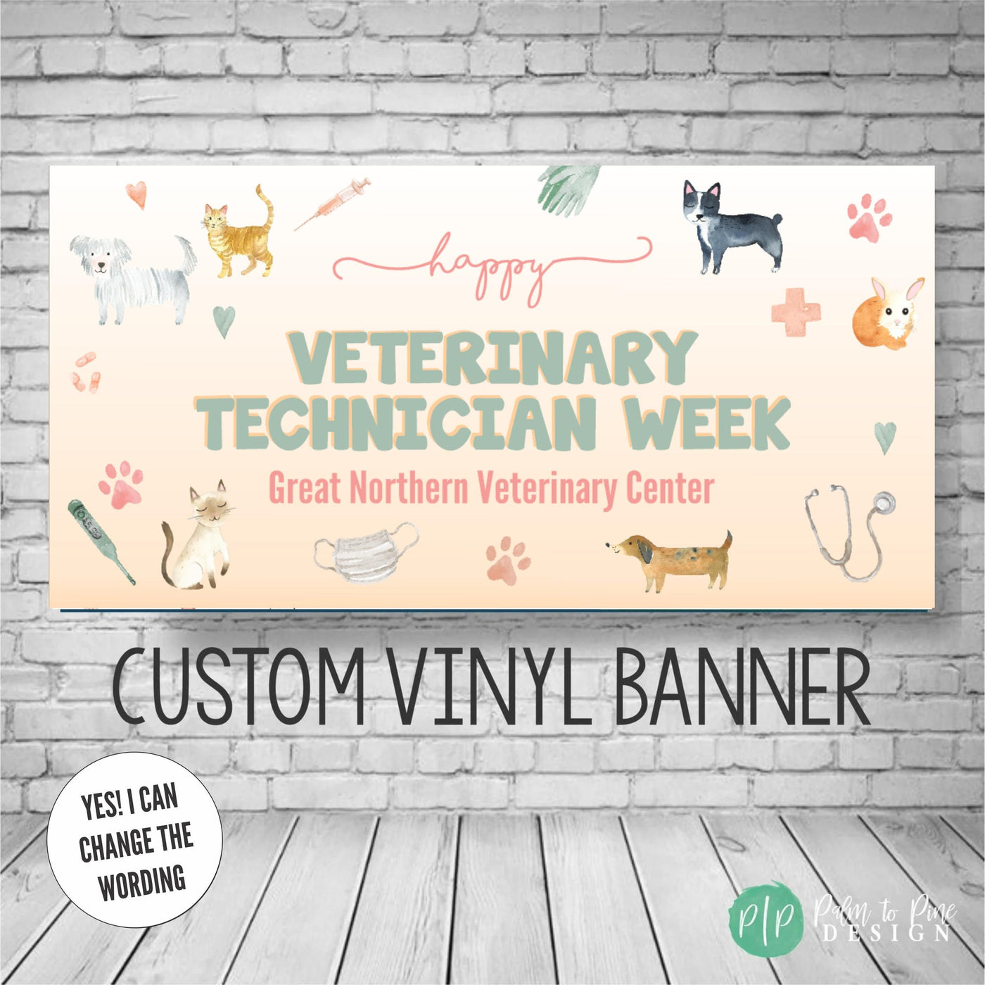 Veterinary Technician Week Appreciation banner in neutral colors for pet hospital or veterinary offices