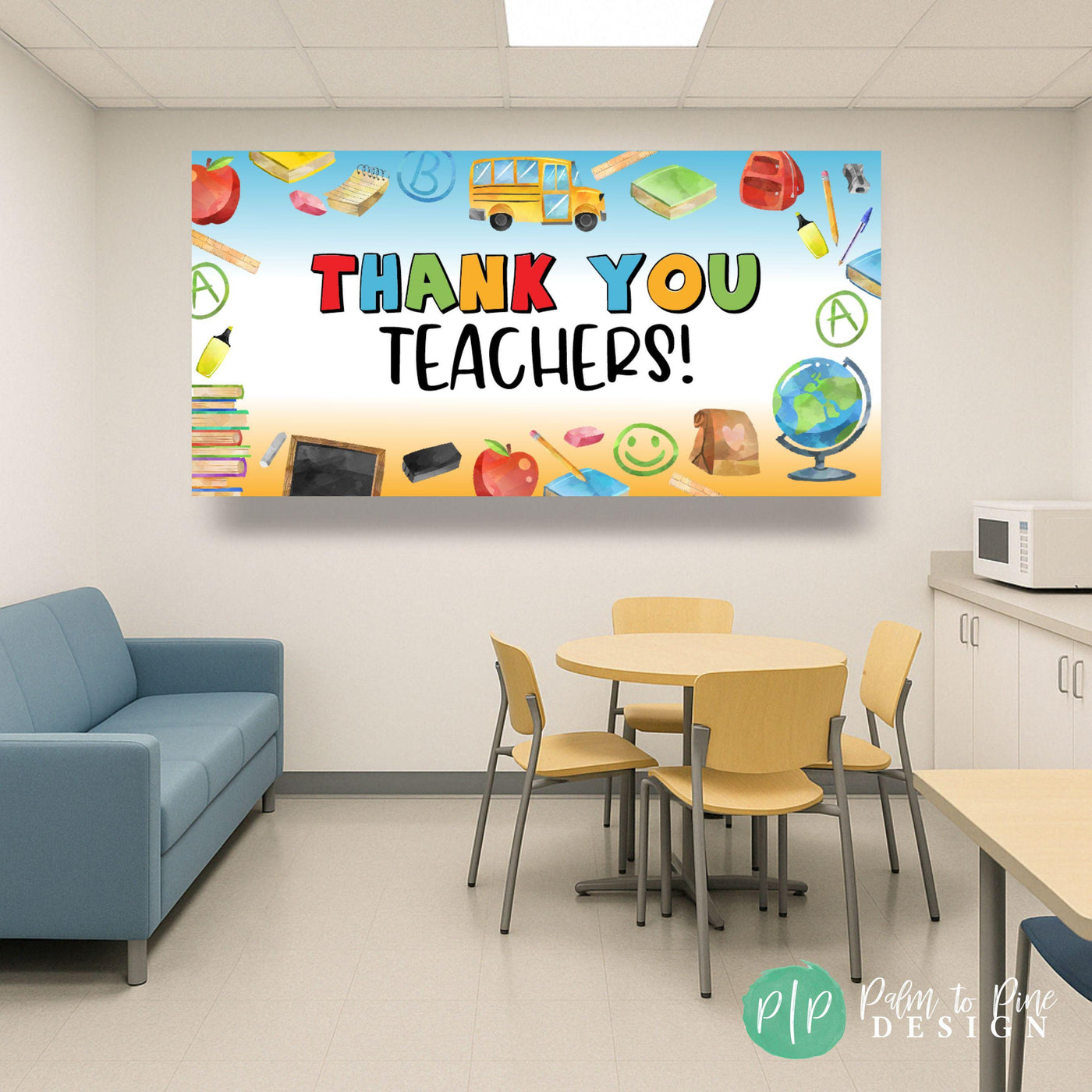 thank you teachers teacher appreciation banner for breakroom
