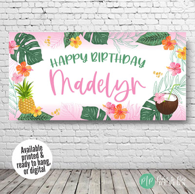 Tropical birthday banner