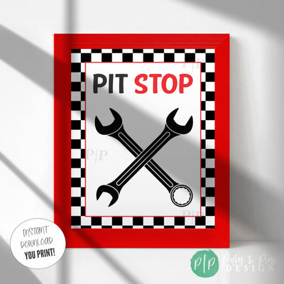 Racecar dessert table sign