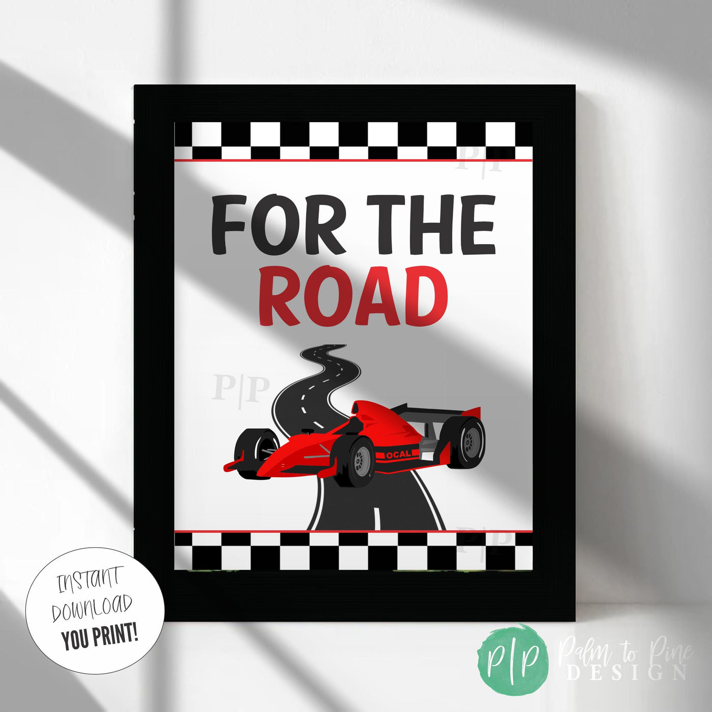 Checkered flag party sign
