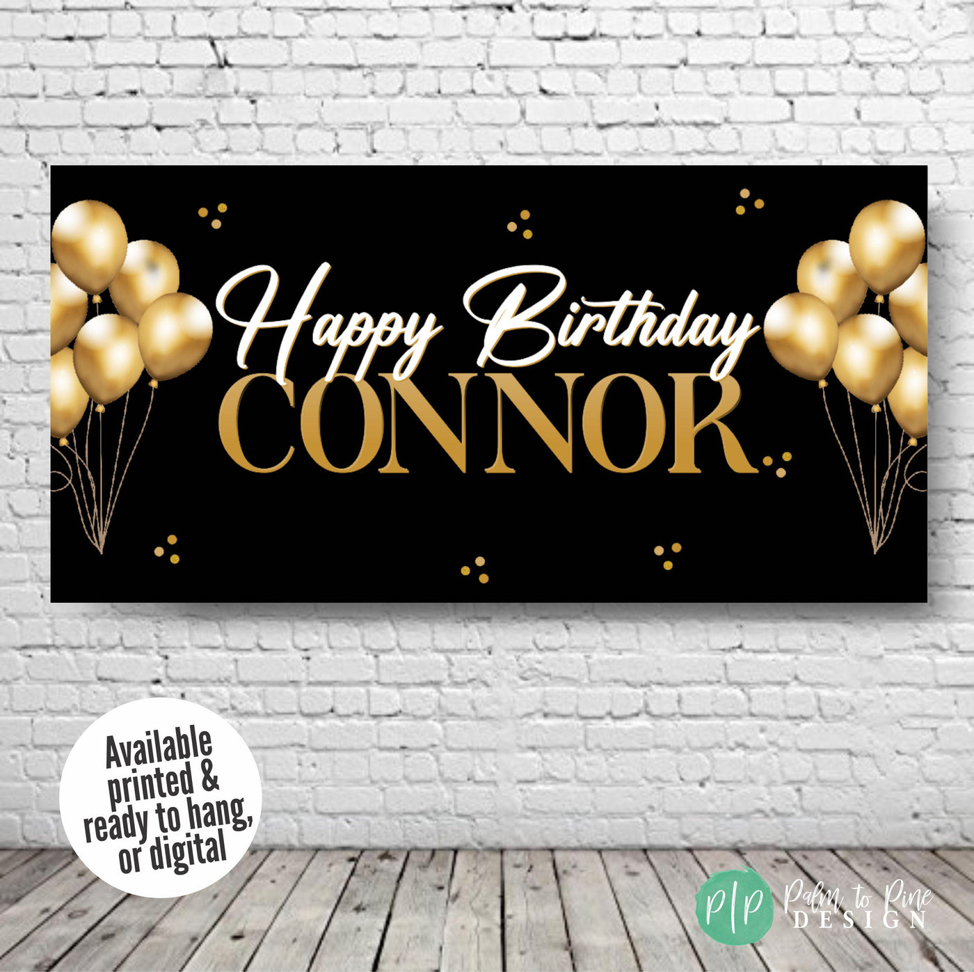 Gold sparkle banner for adult birthday or retirement