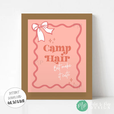 Girls glam station hair station party sign