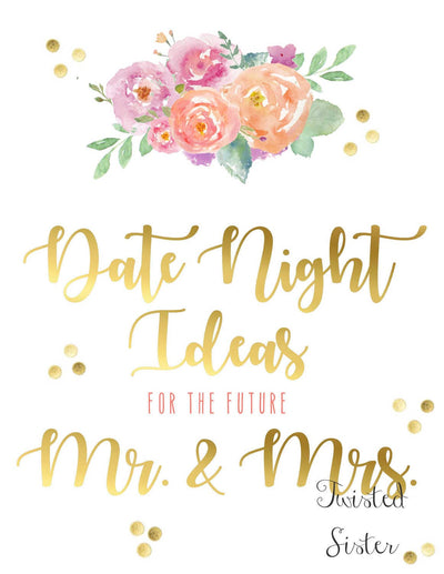 Date Night Printables, Bridal Shower Date Night Ideas, Date Night Jar, Date Night Ideas, Date Night Bridal Shower, Newlywed Date Night Idea