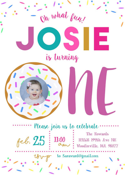 Donut Birthday Invite