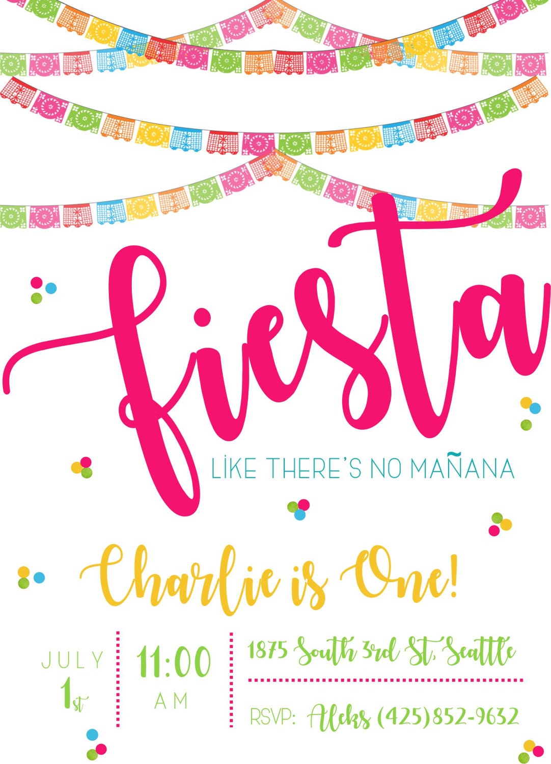 Fiesta like there's no manana Invitation, Taco Bout a Party Invite, Fiesta like there's no manana invite, Fiesta Birthday Invitation, Fiesta