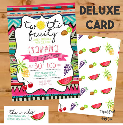 Tutti Frutti Party, Two-Tti Fruity Birthday Invite, Twotti Frutti Invitation, Twotti Fruitti Birthday, Second Birthday, Summer Birthday