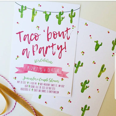 Taco Bout a Party Invitation, Taco Bout a Party Invite, fiesta invitation, Fiesta Birthday Invitation, Cacti Birthday, watercolor, Fiesta