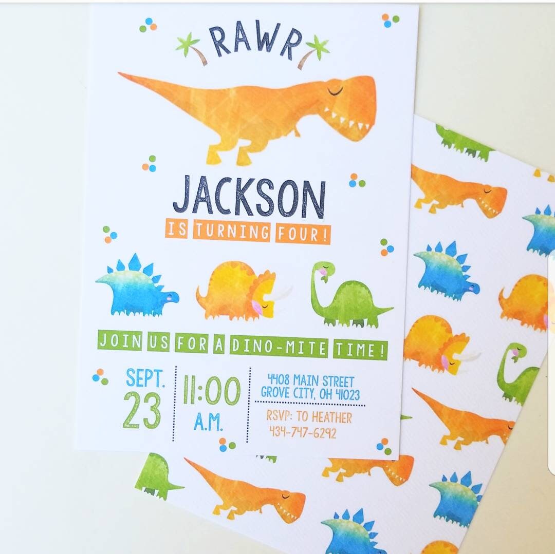 Dinosaur Birthday Invite, Dinosaur Birthday Invitation, Dinosaur Birthday Party, T-Rex Birthday Invite, Dinosaur Invite, Dino Birthday Party