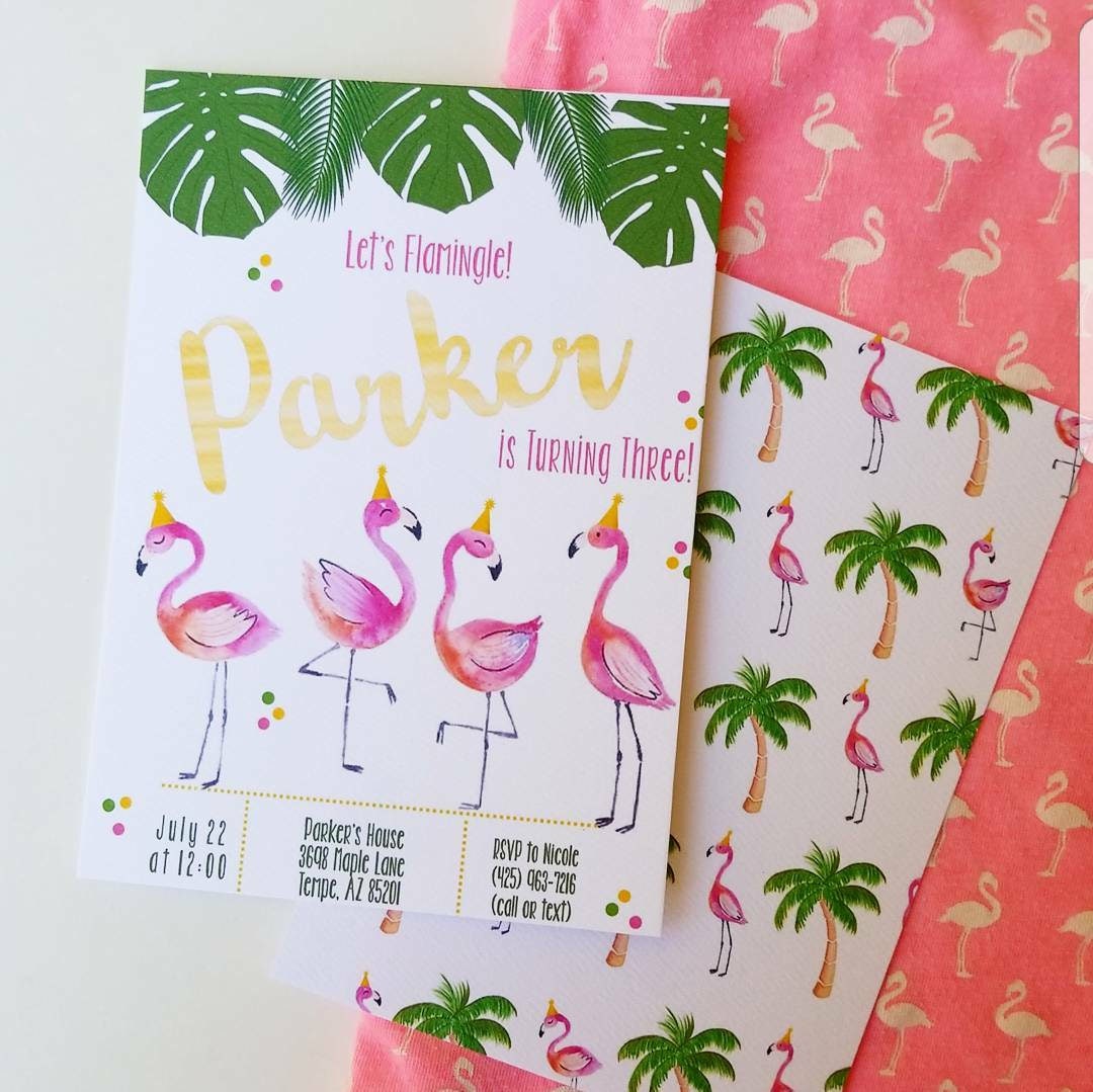 Flamingo Invitation, Flamingo Party Invite, Let's Flamingle Invite, watercolor, Flamingo Birthday Invite, Let's Flamingle Party, Tropical