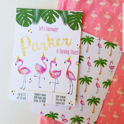 Flamingo Invitation, Flamingo Party Invite, Let's Flamingle Invite, watercolor, Flamingo Birthday Invite, Let's Flamingle Party, Tropical