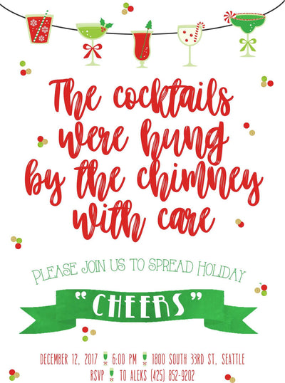 Christmas Cocktails Party Invitation