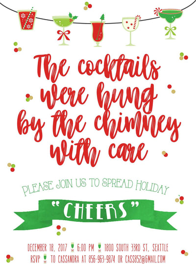 Christmas Cocktails Party Invitation