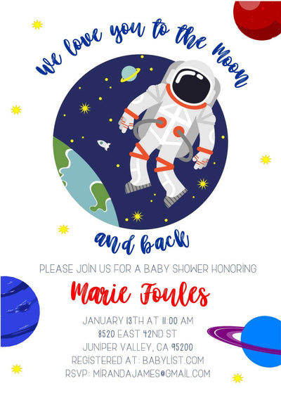 Space Baby Shower Invitation