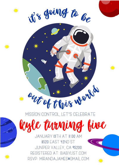 Space Baby Shower Invitation