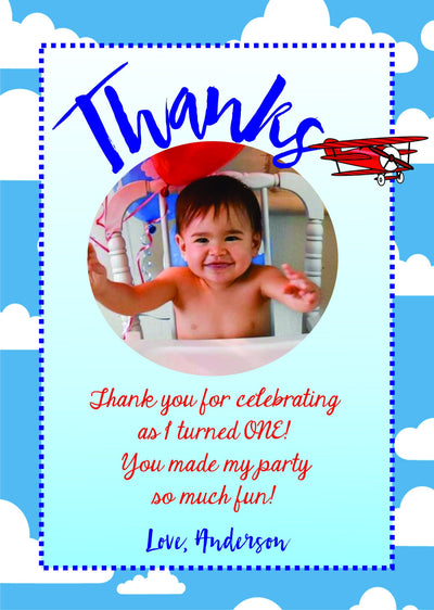 Airplane Birthday Thank You Card