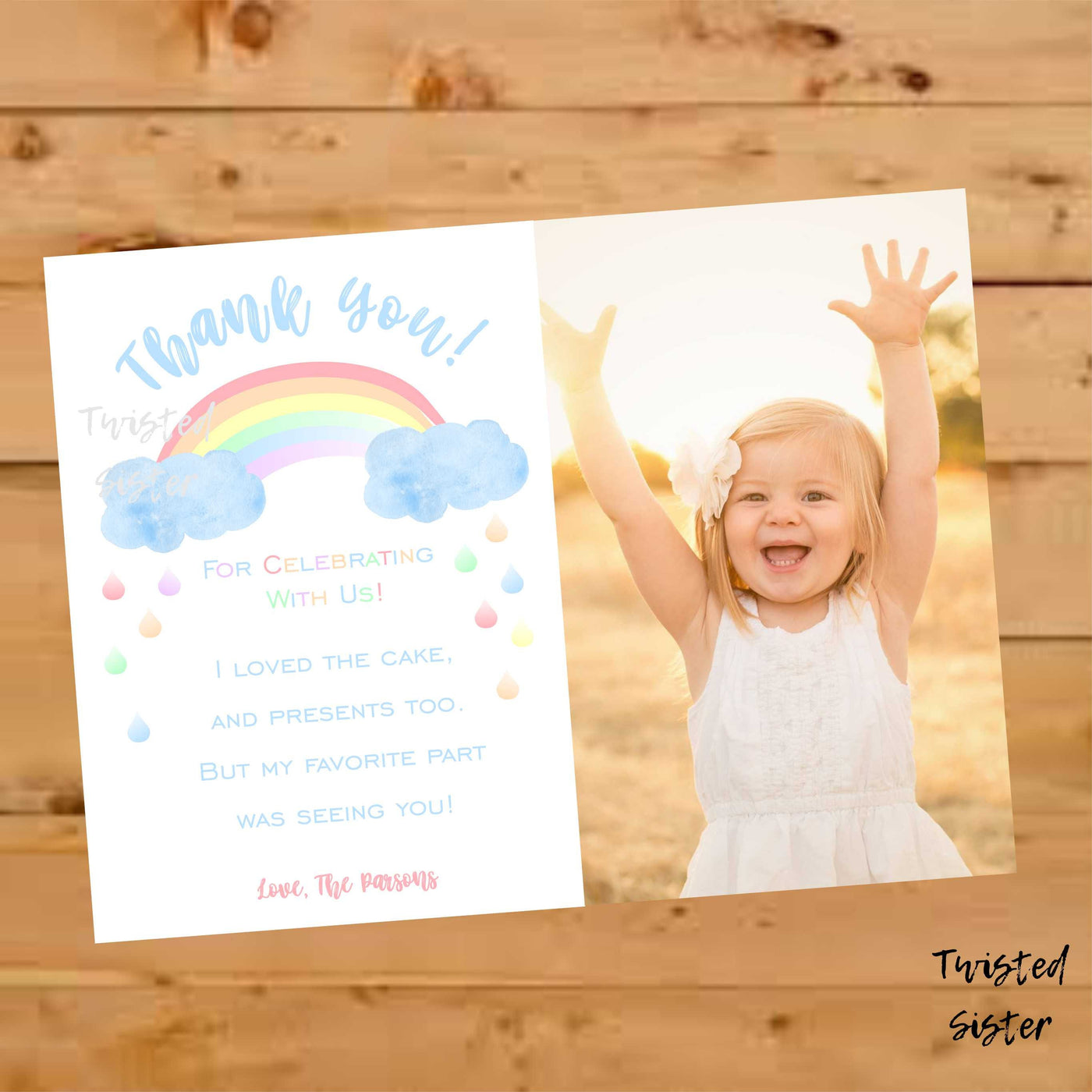 Rainbow Birthday Invitation, Rainbow Invitation, Rainbow Invite, Watercolor Rainbow Invite, Pastel Rainbow Invitation, Rainbow Birthday Girl