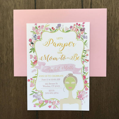 Spa Invitation, Bridal Shower Invitation, Bridal Shower Invite, Floral Watercolor, Spa Day Invitation, Spa Bridal Shower, Spa Baby Shower