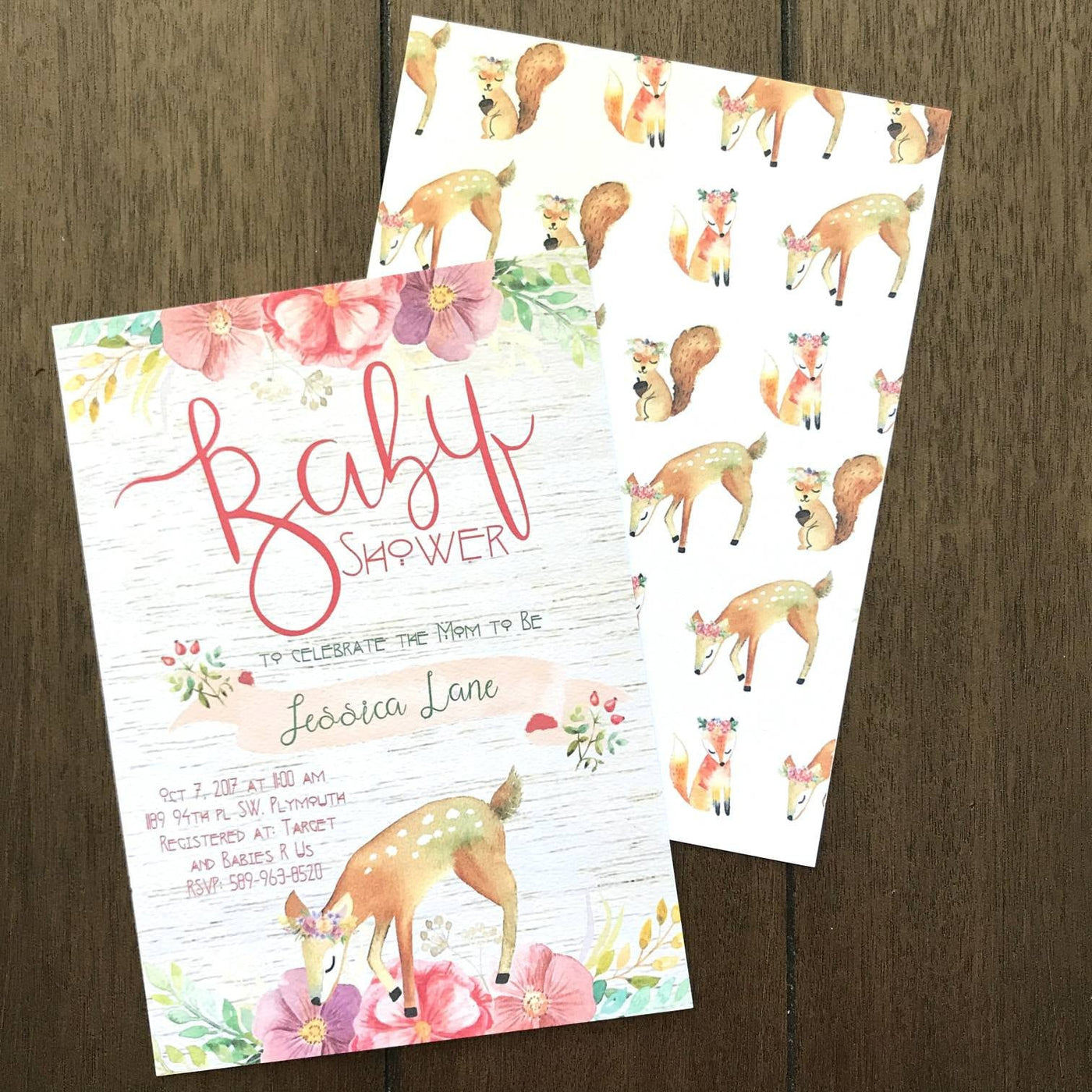 Woodland Invitation, Woodland Birthday Invitation, Enchanted Forest Invite, Deer Birthday Invite, Fairy Woodland, Forest Birthday Invite