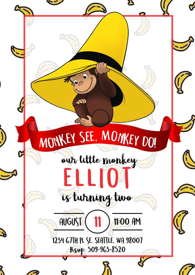 Curious George Birthday Invite